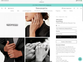 Estate Tiffany & Co. Platinum Diamond Eternity Band