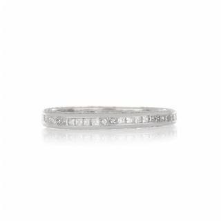Estate Platinum Princess and Round Cut Diamond Eternity Band