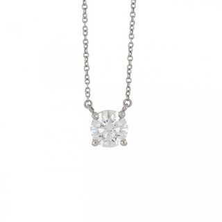 Estate Tiffany & Co. Platinum Diamond Solitaire Pendant Necklace