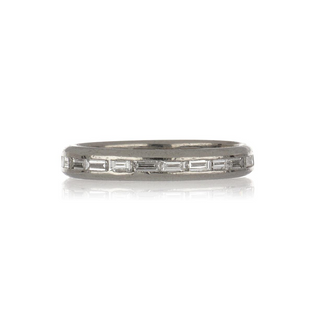 Art Deco Platinum Baguette Cut Diamond Eternity Band