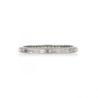 Vintage 1970s Platinum Baguette Cut Diamond Eternity Band