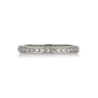 Estate Platinum Single-Cut Diamond Eternity Band