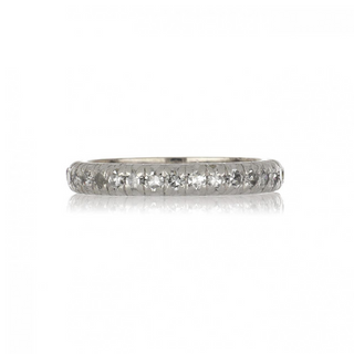 Vintage 1990s Platinum Single-Cut Diamond Eternity Band
