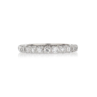 Retro 18K White Gold Diamond Eternity Band