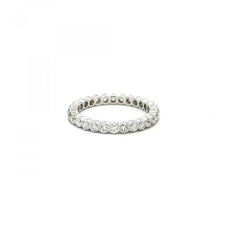 Estate Angolee 14K White Gold Diamond Eternity Band