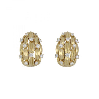 Vintage Tiffany & Co. 18K Gold Diamond Clip Earrings