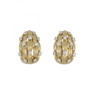 Vintage Tiffany & Co. 18K Gold Diamond Clip Earrings