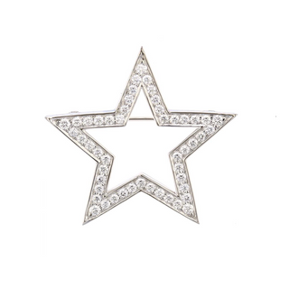 Estate Tiffany & Co. Platinum Diamond Star Brooch