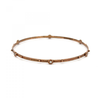 Estate Armenta 18K Rose Gold Diamond Bangle Bracelet