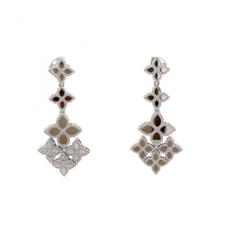 Estate Roberto Coin 18K White Gold Venetian Princess Mirrored Drop Earrings