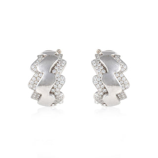 Vintage Van Cleef & Arpels 18K White Gold Diamond Clip Earrings