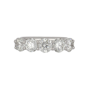 Platinum Diamond 5 Stone Band