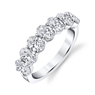 Platinum Oval Cut Diamond Half Band