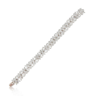 Mid-Century Cartier Platinum Mixed-Cut Diamond Line Bracelet