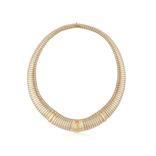 Vintage Cartier 18K Gold & Steel Tubogas Necklace