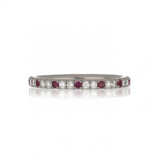 Estate Platinum  Ruby and Diamond Eternity Band