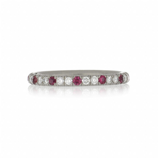 Estate Platinum Ruby and Diamond Eternity Band