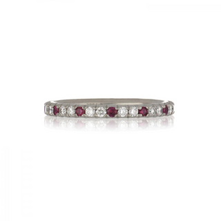 Estate Platinum Ruby and Diamond Eternity Band