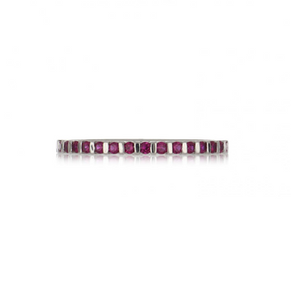 Estate 18K White Gold Ruby Band