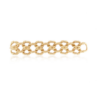 Vintage Van Cleef & Arpels 18K Gold Fancy Link Double Row Bracelet