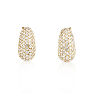 Vintage Van Cleef & Arpels 18K Gold Diamonds Clip Earrings