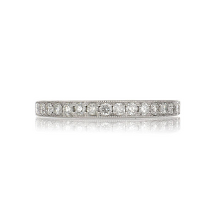 Estate 18K White Gold Diamond Half Band