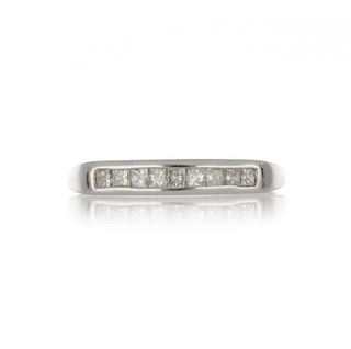 Estate Platinum Princess Cut Diamond Half Band