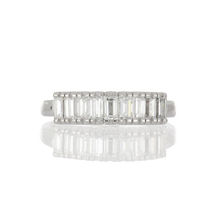 Estate Platinum Baguette Cut Diamond Half Band