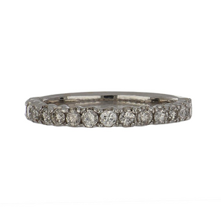 14K White Gold Diamond Half Band
