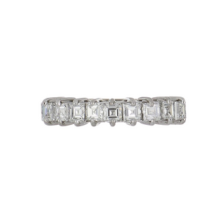 Estate 18K White Gold Square Cut Diamond Half Band