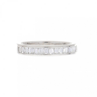 Estate Platinum Baguette Cut Diamond Half Band