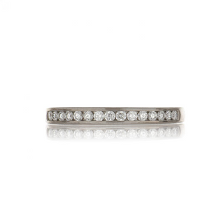 Estate Jeff Cooper 18K White Gold Diamond Half Band