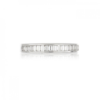 Estate Platinum Baguette Cut Diamond Half Band