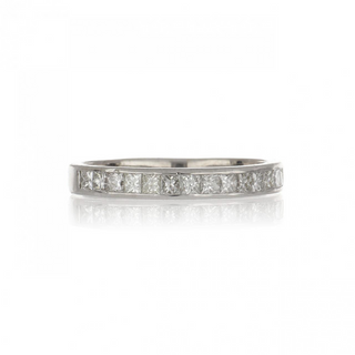 Estate Platinum Princess Cut Diamond Half Band