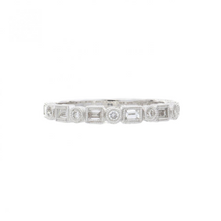 Estate 18K White Gold Diamond Half Band