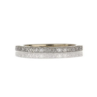 Estate 14K White Gold Diamond Half Band