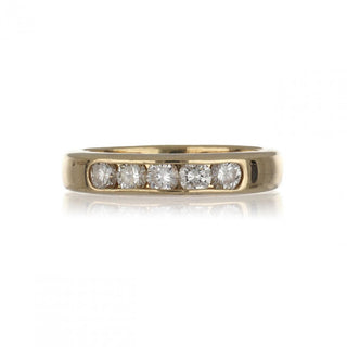 Estate 14K Gold Diamond 5 Stone Band