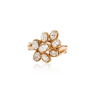 Estate Oscar Heyman Two-Tone Cluster Diamond Cocktail Ring