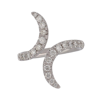 Tenenbaum 18K White Gold Diamond Bypass Ring