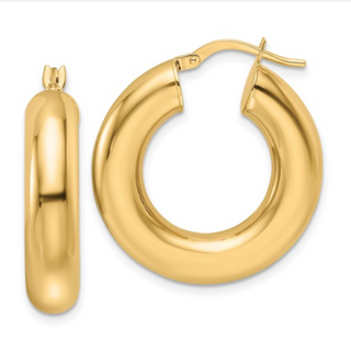 Tenenbaum 14K Gold Polished Tube Hoop Earrings
