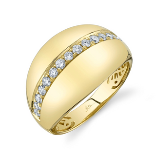 Shy Creation 14K Gold Diamond Tapered Band