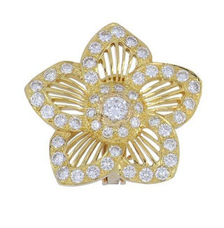 Tenenbaum 18K Gold Diamond Openwork Flower Ring