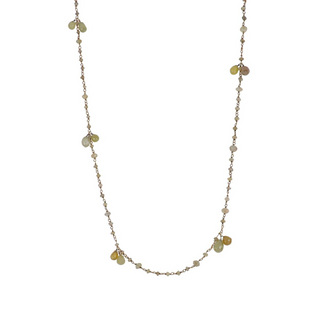 Estate Colored Diamond Bead & Briolette Necklace - 20"