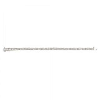 Vintage 14K White Gold Box-Set Diamond Line Bracelet