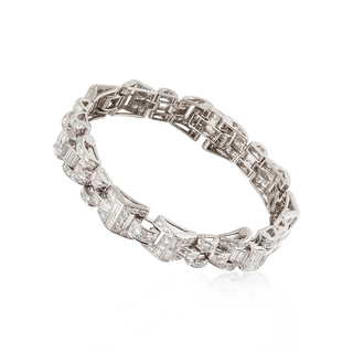 Retro Oscar Heyman Platinum Diamonds Link Bracelet