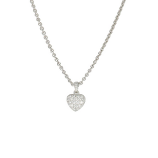 Estate Cartier 18K Gold Diamond Heart Pendant Necklace