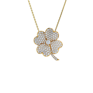 Estate Van Cleef & Arpels Cosmos Diamond Clover Pin/Pendant Necklace