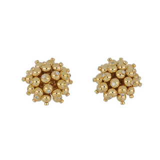 Aletto Brothers 18K Gold Bead and Diamond Clip Earrings