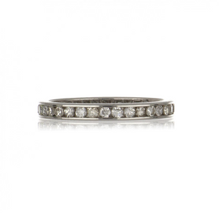 Vintage 1990s Platinum Single-Cut Diamond Eternity Band