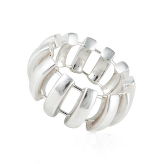 Mid-Century Georg Jensen Sterling Silver Barrel Bangle Bracelet